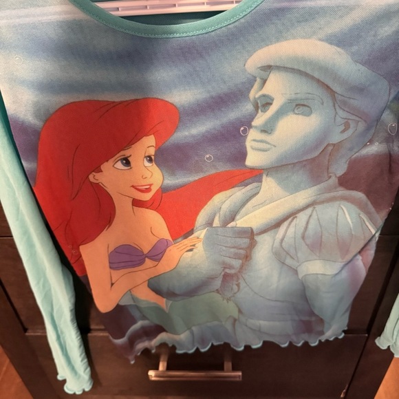 Disney Ariel and Eric Long Sleeve Tee - Teal and Purple fits like a medium - Picture 2 of 2